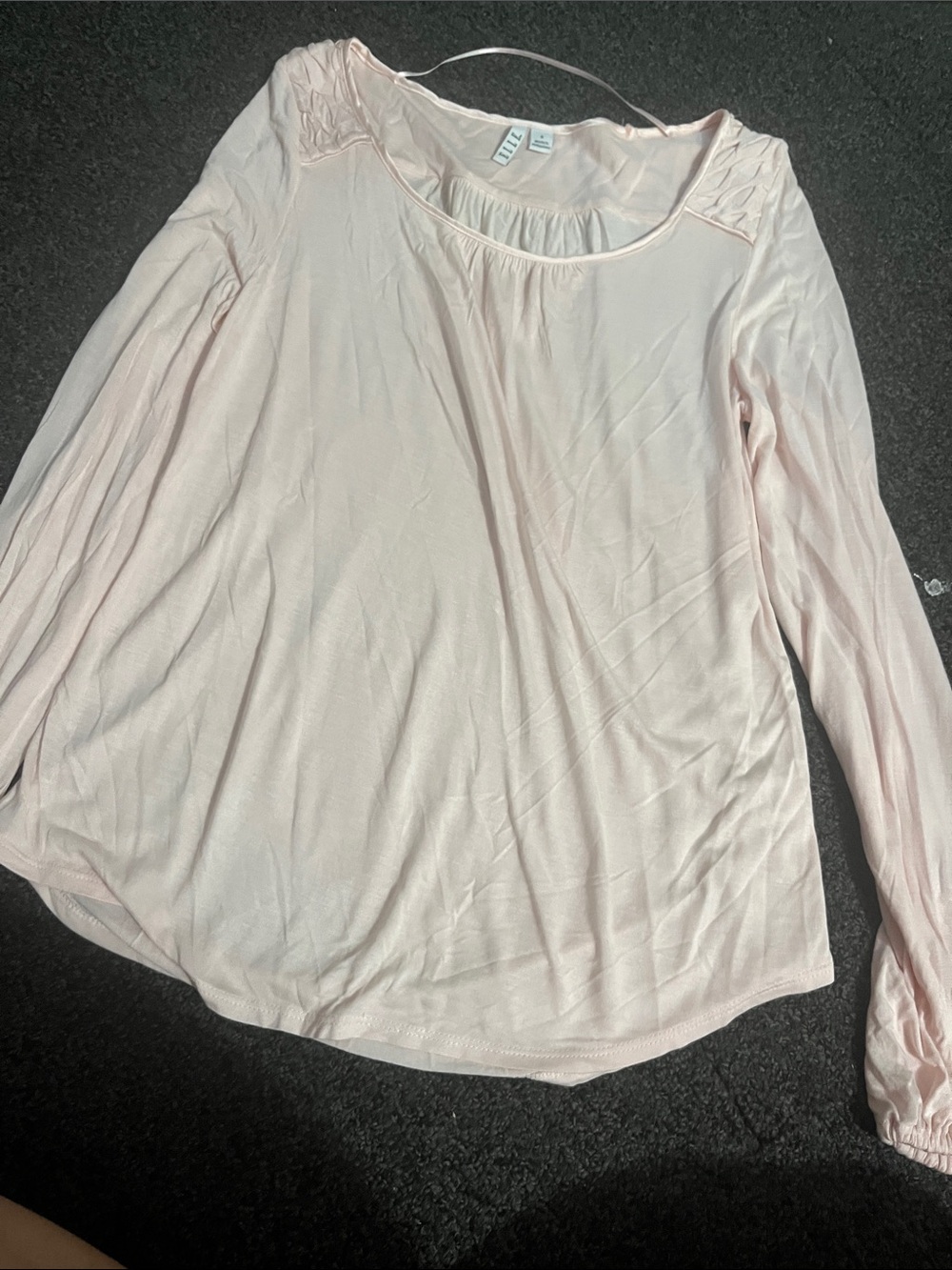 Elle Light Blush Scoop Neck Long-Sleeve Top